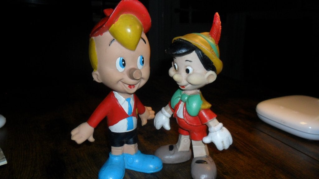 Belgische tekenfilm Pinocchio in outer space  Ray Goossens, Ophalen of Verzenden, Peter Pan of Pinokkio, Gebruikt, Beeldje of Figuurtje