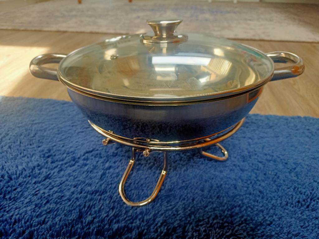 wok/serveerpan inkl. rechaud, Ophalen, Zo goed als nieuw, Overige materialen, Wok