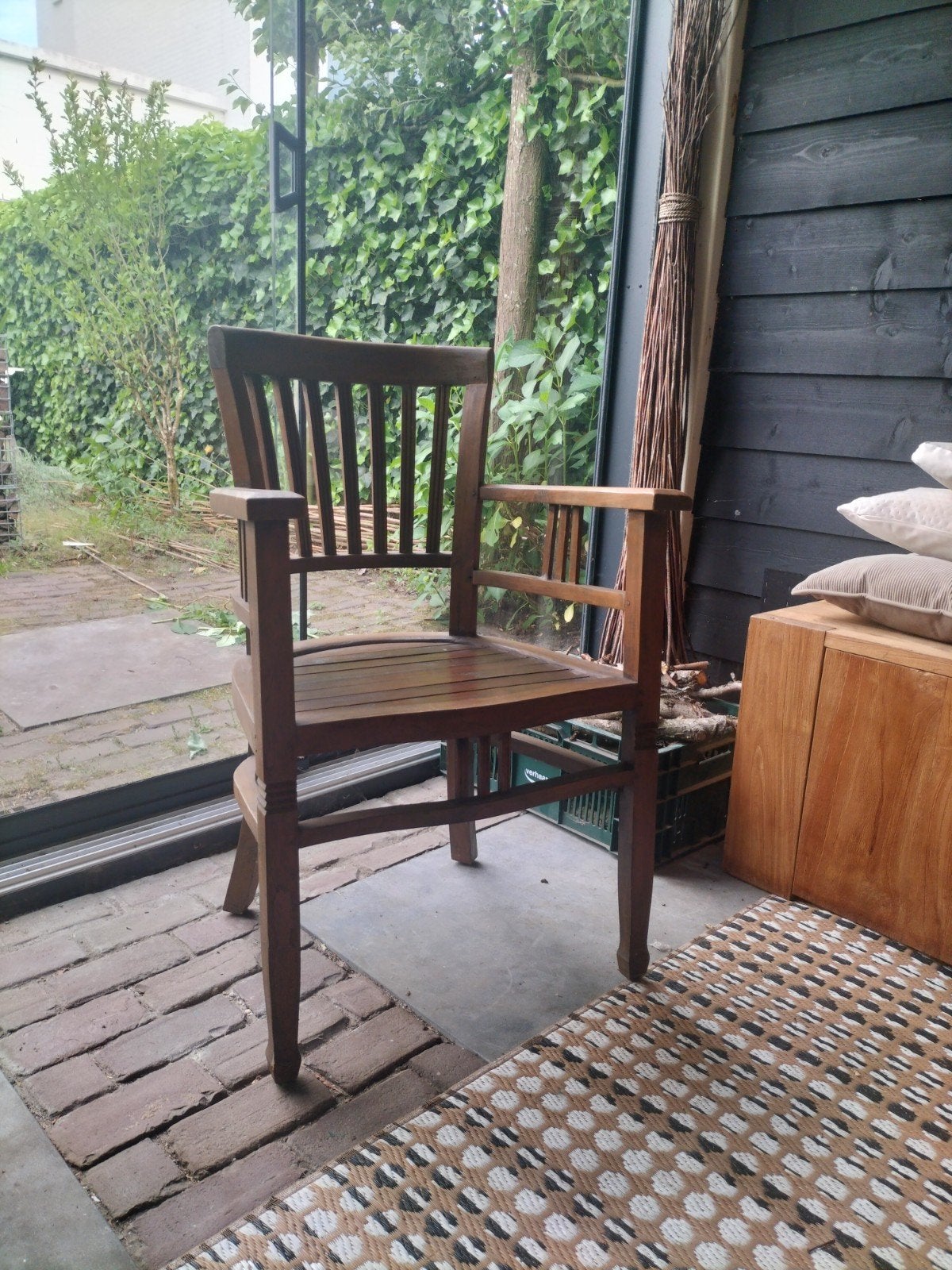 2 koloniale stoelen, Ophalen, Gebruikt, Koloniaals, Bruin