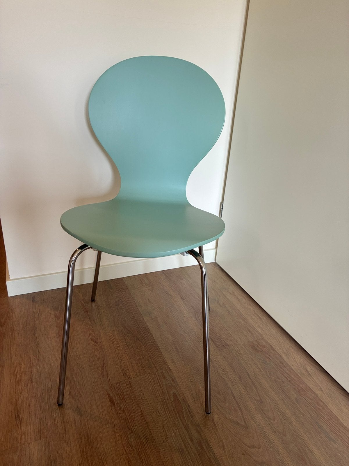 Set van 4 vlinderstoelen / kantinestoelen blauw+wit, Ophalen, Gebruikt, Overige kleuren, Scandinavisch