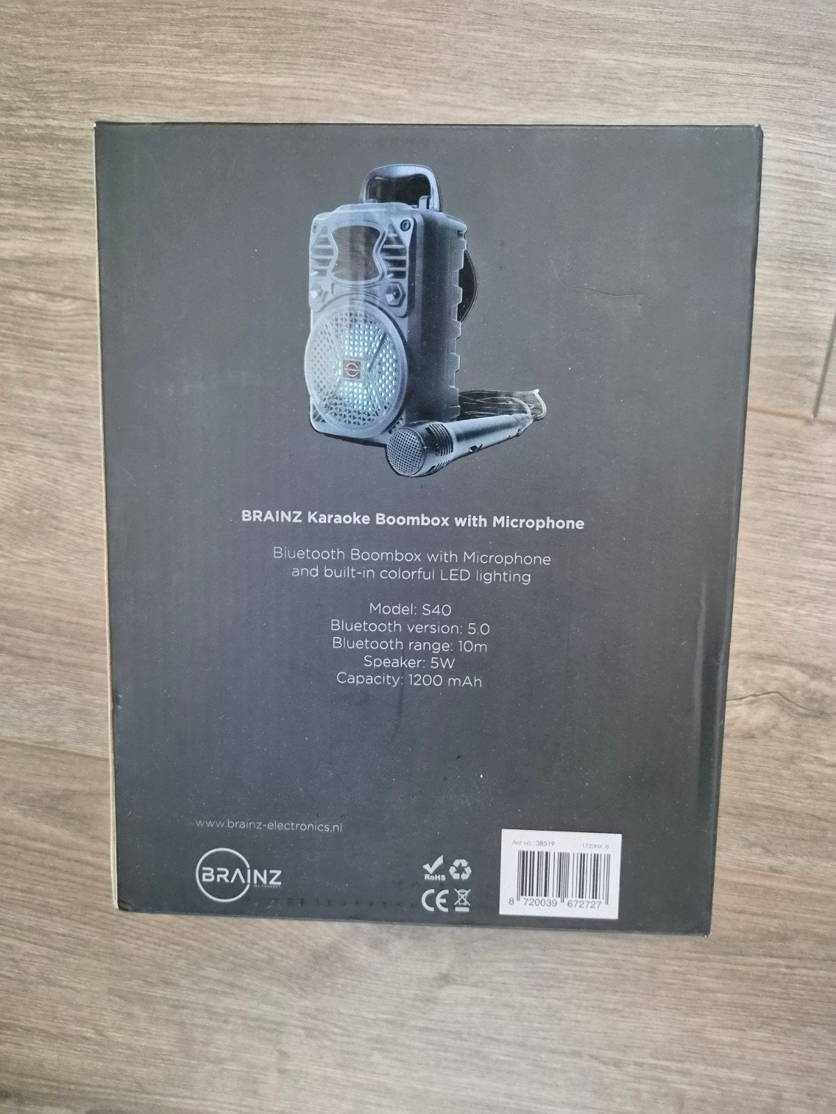 Nieuwe Karaoke Boombox met Microfoon - Brainz S40, Ophalen of Verzenden, Nieuw, Complete set