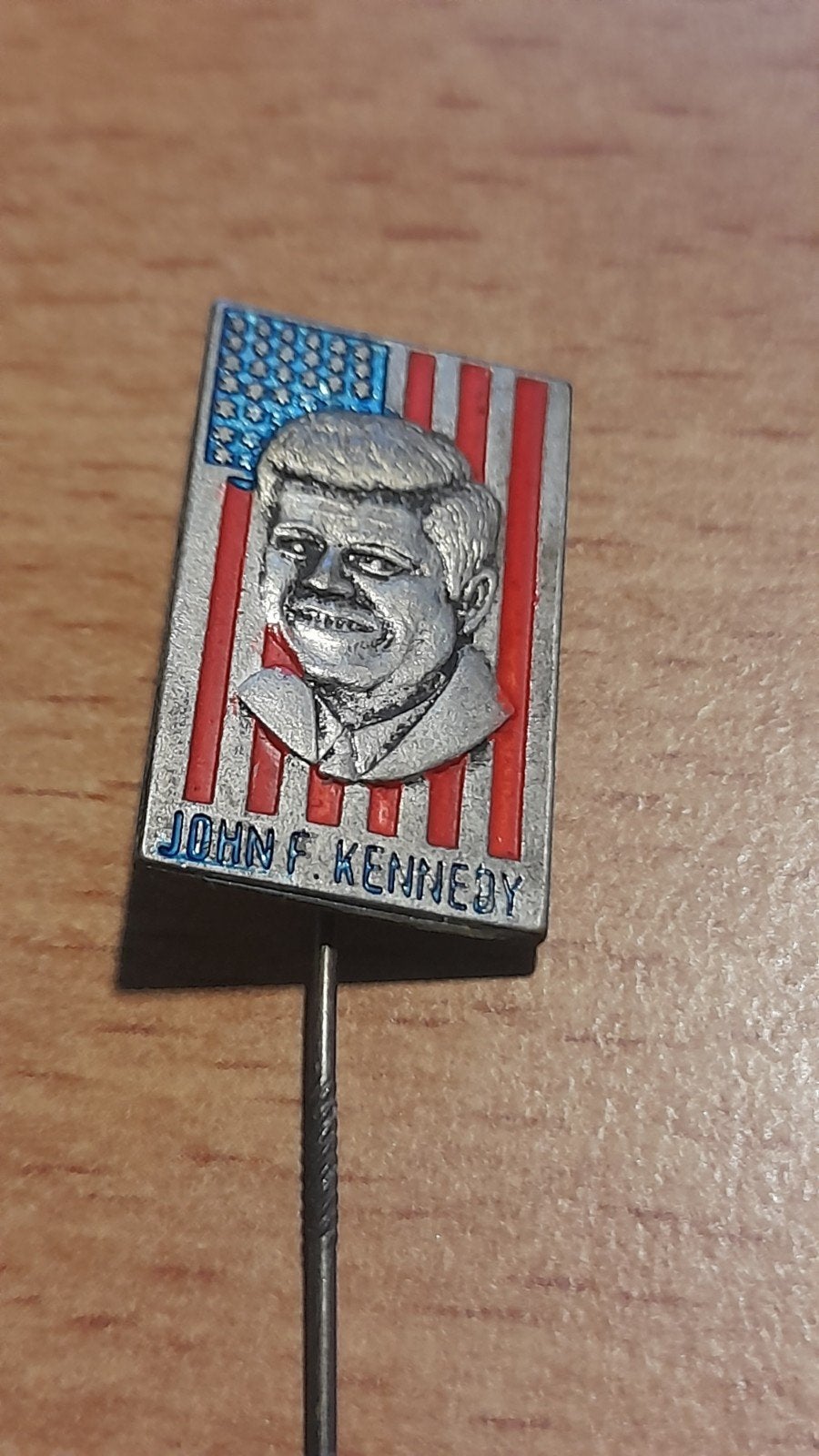 Vintage John F. Kennedy Speldje - USA Vlag Design, Verzenden, Gebruikt, Overige onderwerpen