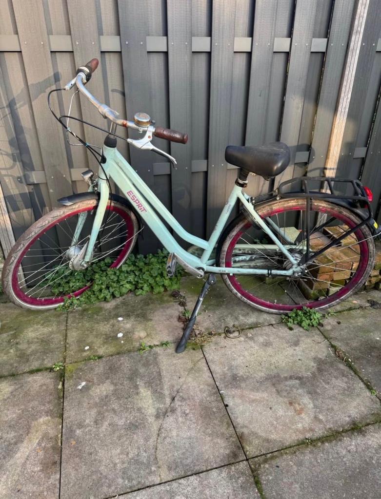 Gazelle Esprit damesfiets - Lichtblauw met roze accenten, Ophalen, Gebruikt, 50 tot 53 cm, Schijfrem