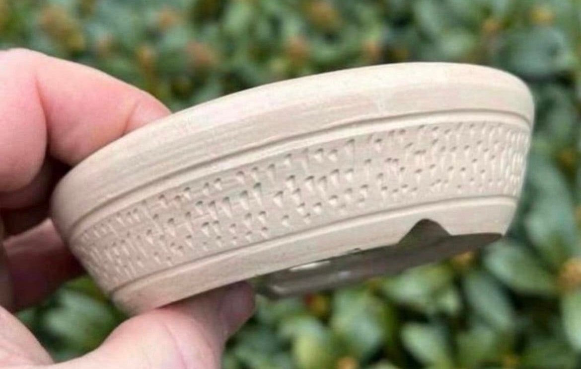 Bonsai schaal rond handgemaakt crème geglazuurd 12,2x3,6, Rond, Nieuw, Ophalen of Verzenden, Aardewerk