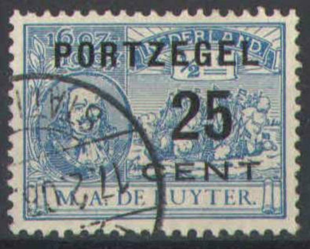 Nederland Port 41 gestempeld Michiel de Ruyter 1907, Ophalen of Verzenden, T/m 1940, Gestempeld