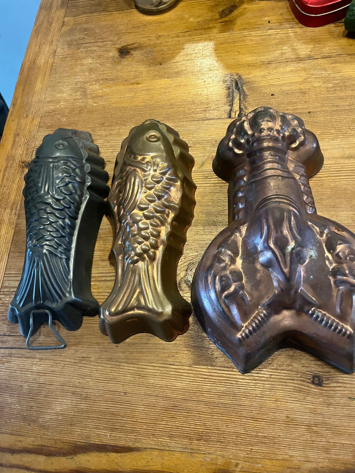 3 antieke vormen van koper, Antiek en Kunst, Antiek | Koper en Brons, Ophalen of Verzenden, Koper