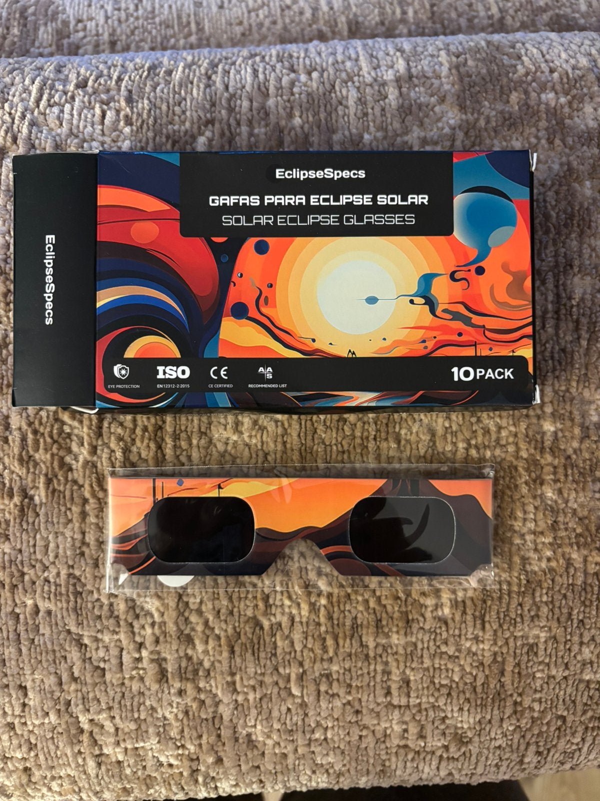 1 solar eclipsbril van EclipseSpecs gecertificeerd, Ophalen, Nieuw, Zonnebril, Overige merken