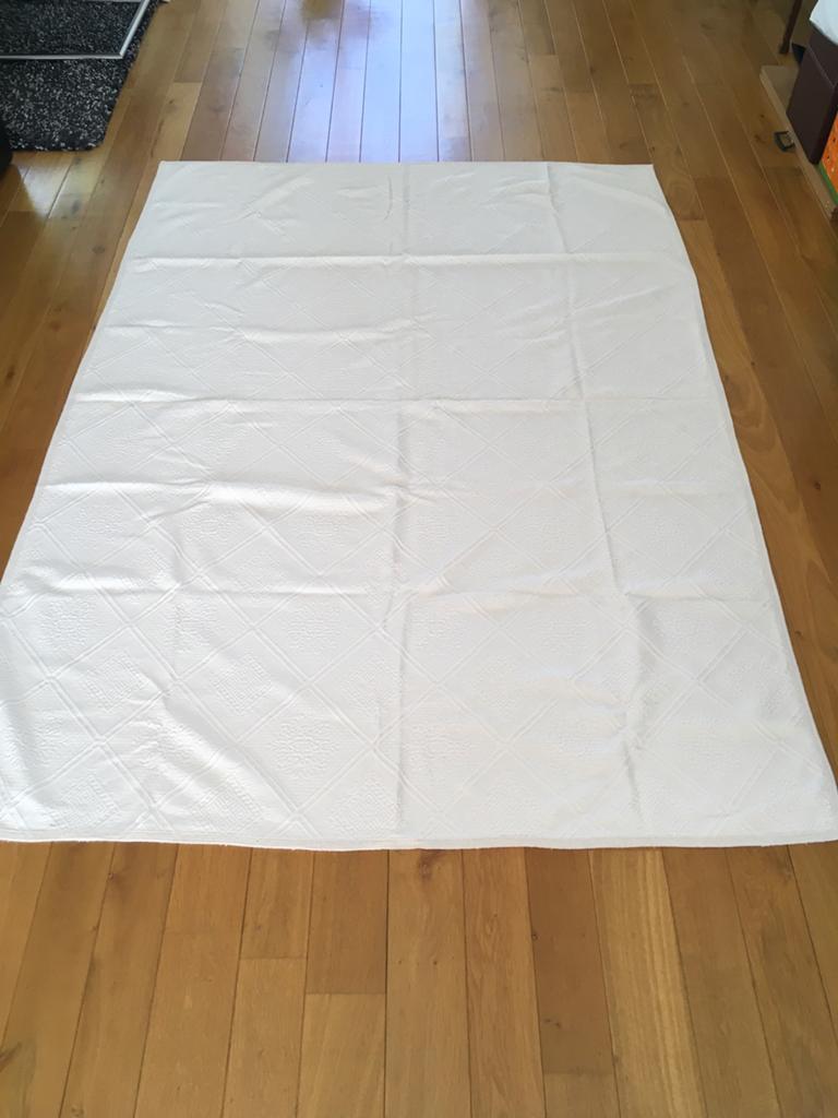 1 persoons ecru katoenen sprei/plaid, Ophalen, Gebruikt, Overige typen, Overige kleuren