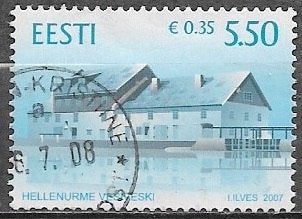 ESTLAND 5,50 Kr. zegel Watermolen Hellenurme 2007, Verzenden, Overige landen, Gestempeld