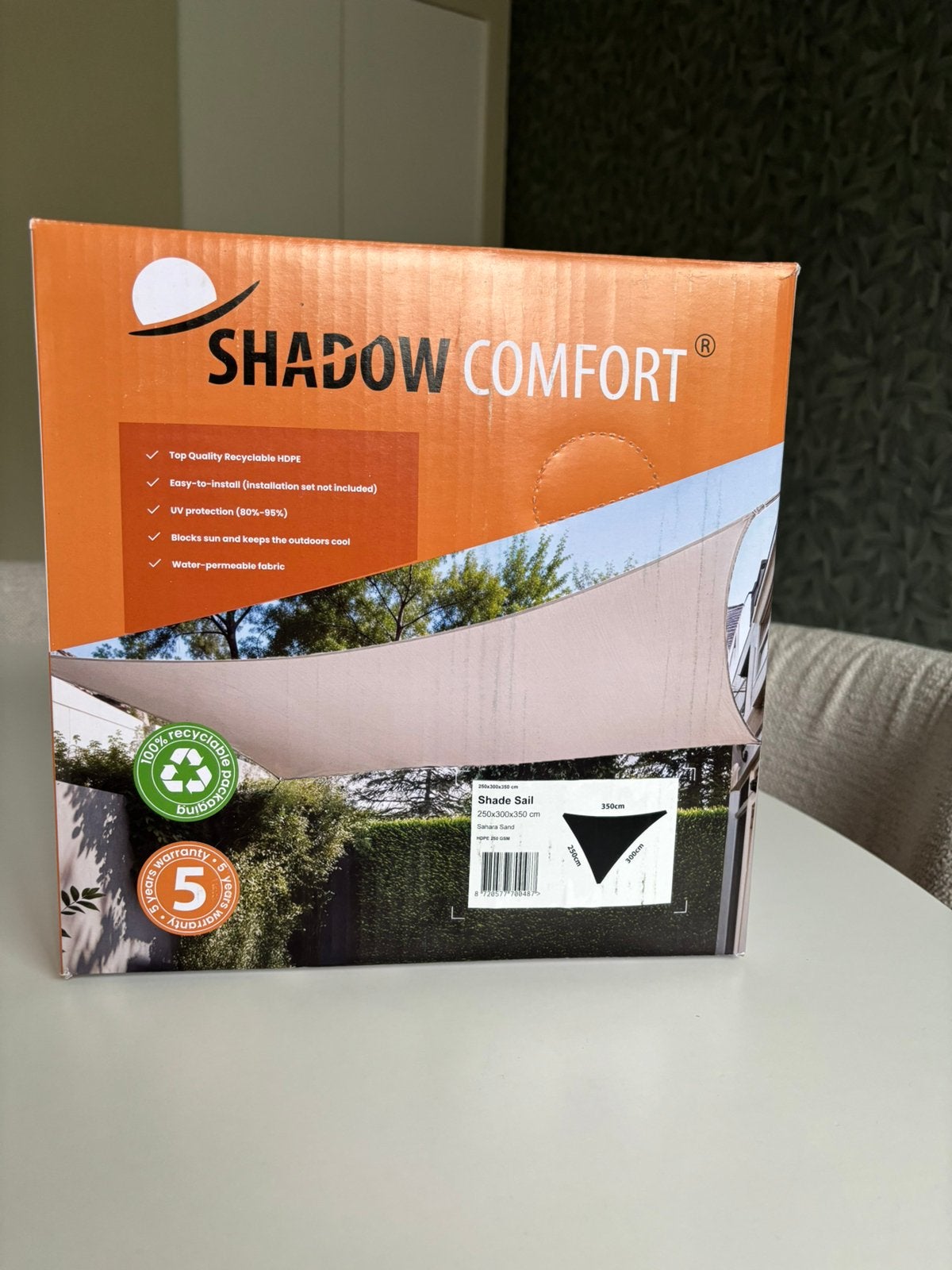 Schaduwdoek driehoek, Tuin en Terras, Schaduwdoeken, Ophalen, Nieuw