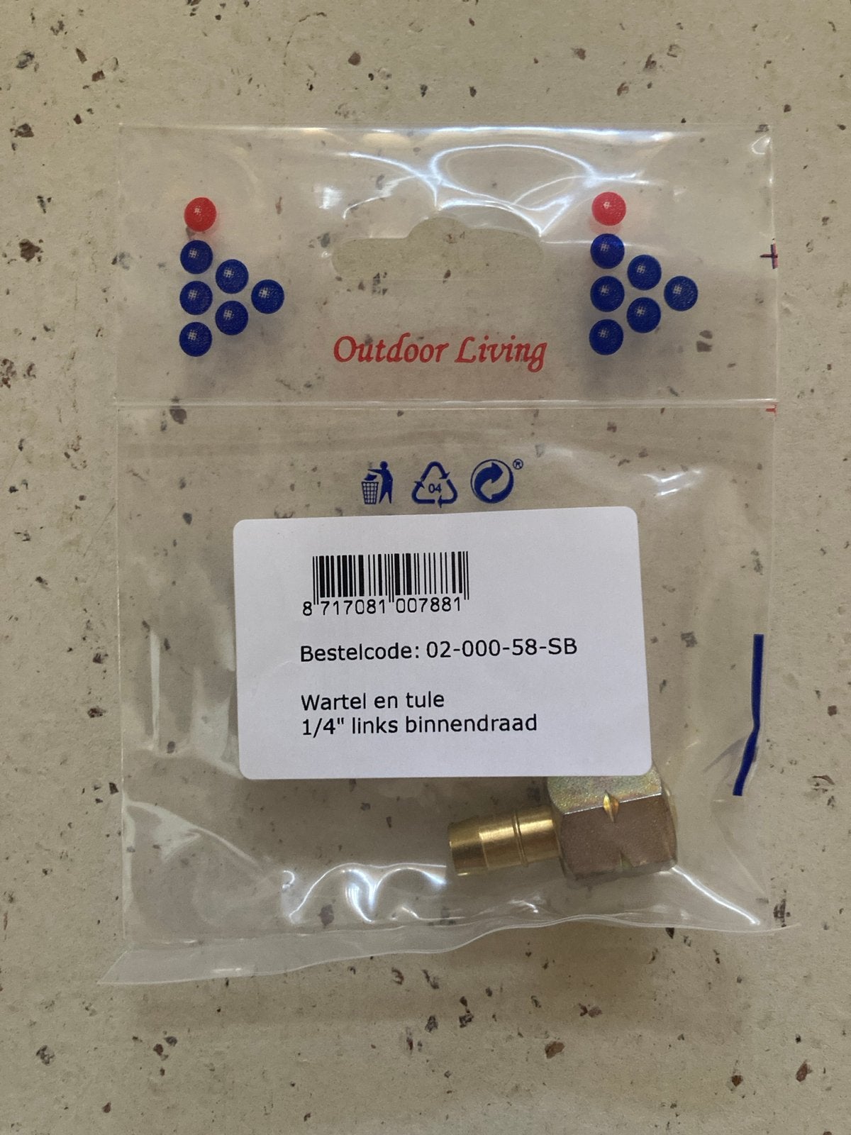Wartel en tule 1/4" links binnendraad, Ophalen of Verzenden, Nieuw