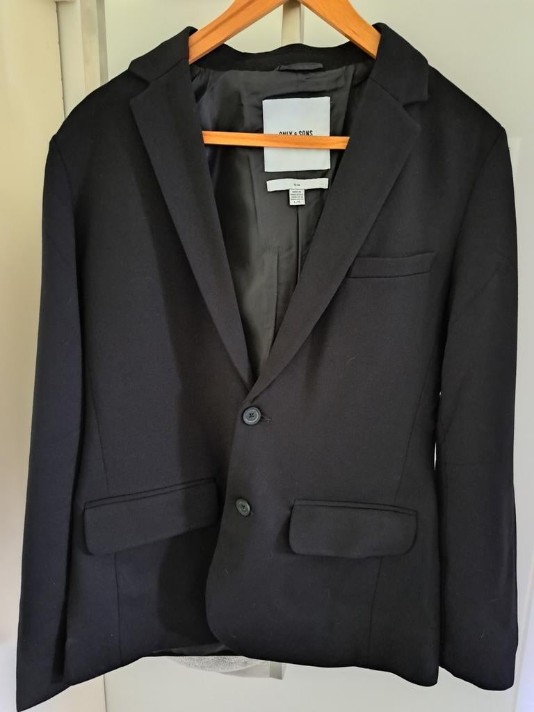 Gala pak - Broek (33/36) en jasje (L) - Slimfit, Maat 52/54 (L), Zwart, Ophalen of Verzenden, Zo goed als nieuw
