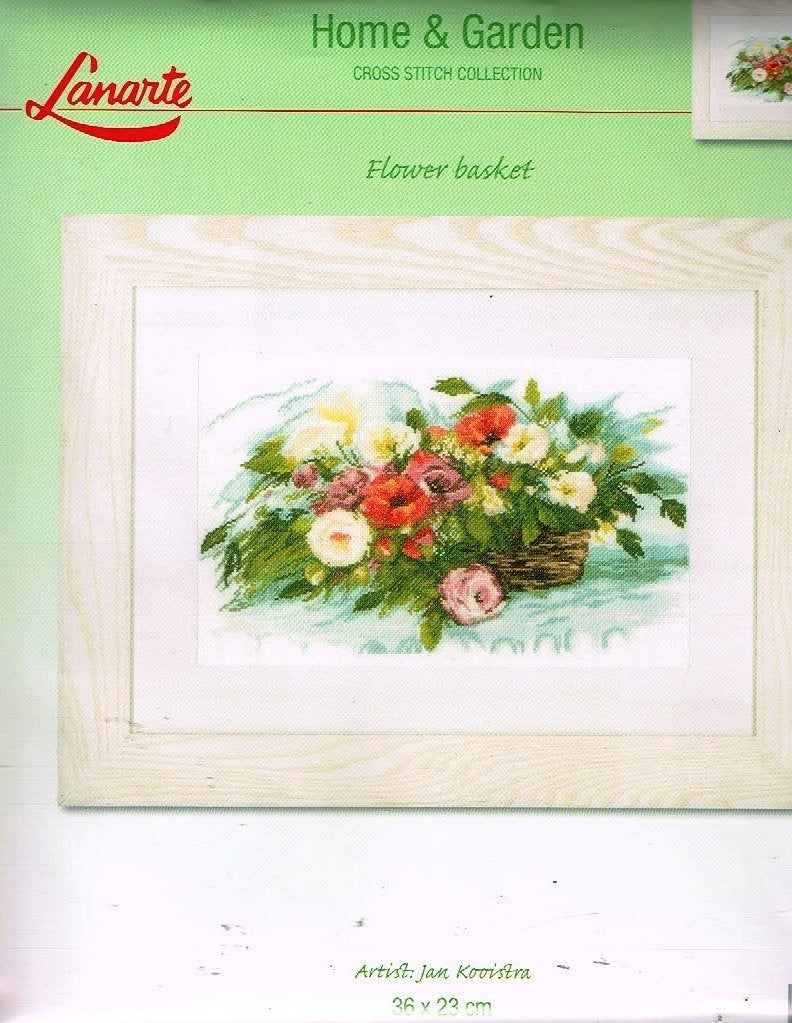 Cado lanarte borduurpakket FLOWER BASKET  op=op, Ophalen of Verzenden, Nieuw, Handborduren, Borduurpakket