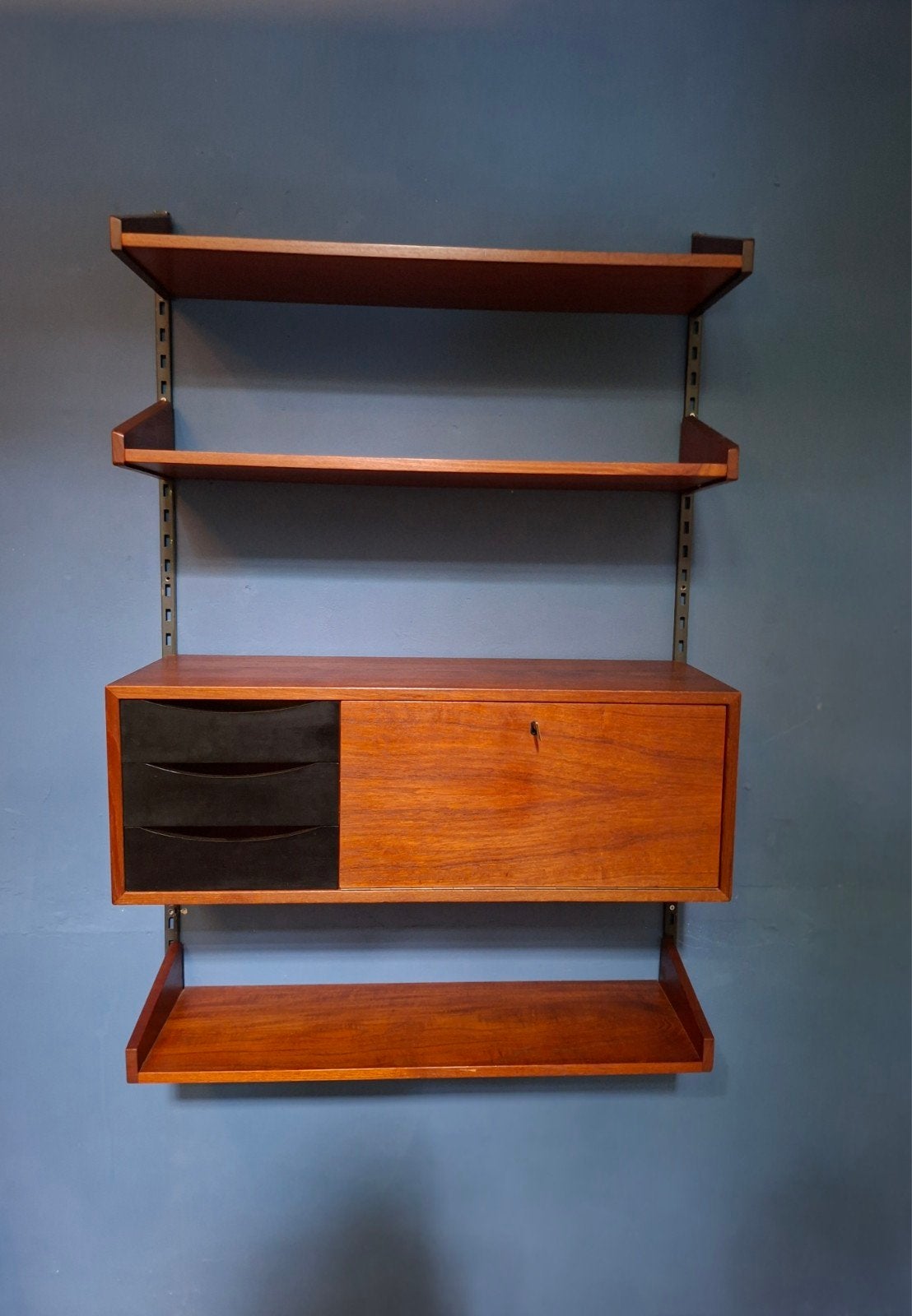 Deens modulair wandsysteem in teak, Ophalen, 25 tot 50 cm, Minder dan 150 cm, Minder dan 100 cm