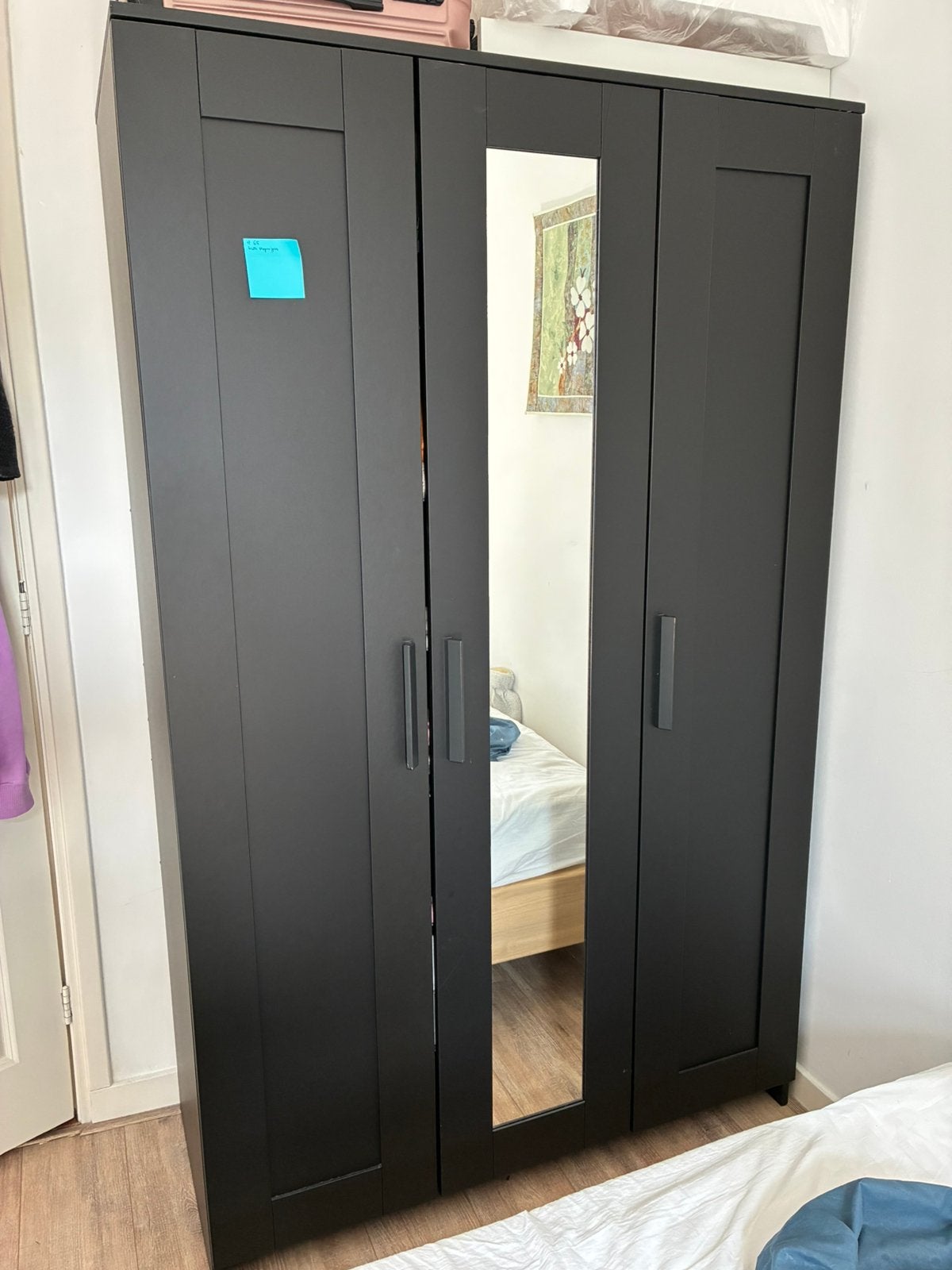 Ikea BRIMNES Kledingkast met 2 SKUBB opbergers, Ophalen, 100 tot 150 cm, Zo goed als nieuw, 150 tot 200 cm