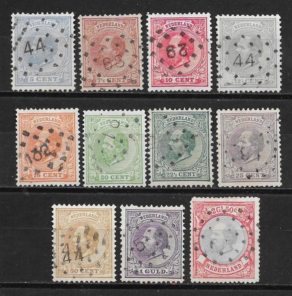 Nvph 19-29 gebruikt cw 317,00 C, Postzegels en Munten, Postzegels | Nederlands-Indië en Nieuw-Guinea, Ophalen of Verzenden