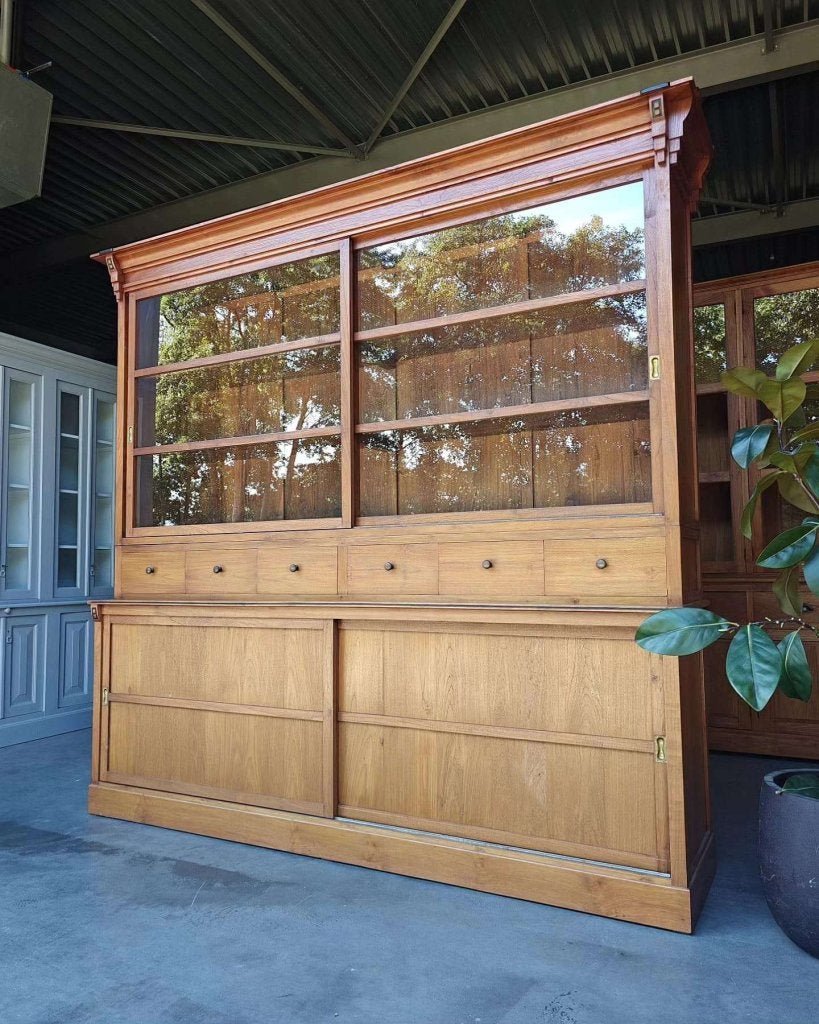 Antieke winkelkast | Art deco | Servieskast #3560, Huis en Inrichting, Gebruikt, -, 200 cm of meer, -
