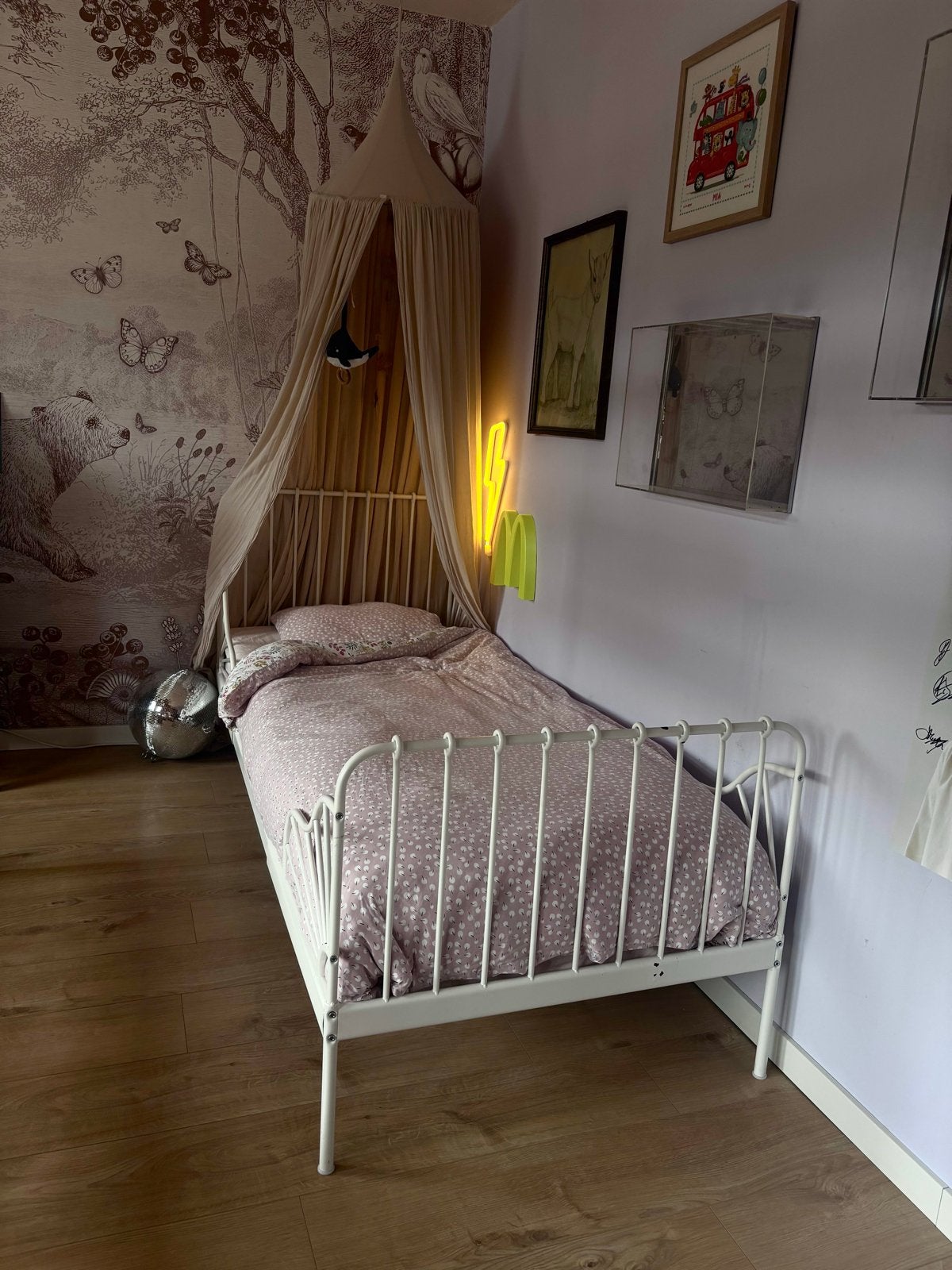IKEA MINNEN uitschuifbaar kinderbed 80x200 cm, Gebruikt, 70 tot 85 cm, 180 cm of meer, Ophalen