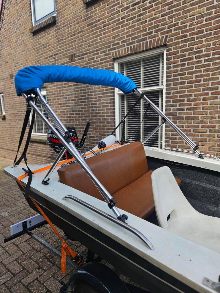 consoleboot, Watersport en Boten, Vis- en Consoleboten, Gebruikt, Viertaktmotor, Benzine, Tot 10 pk, Buitenboordmotor, Polyester