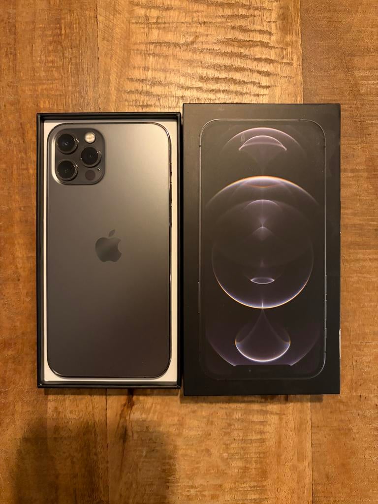 iPhone 12 Pro + hoesjes, Telecommunicatie, Mobiele telefoons | Apple iPhone, Gebruikt, 128 GB, Zonder abonnement, Zonder simlock