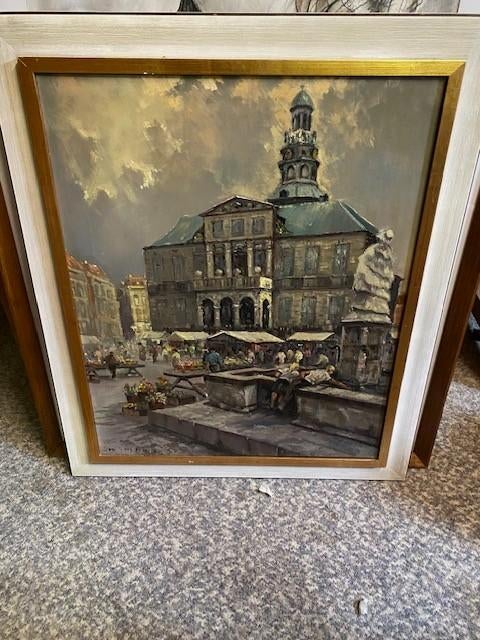 Schilderij Markt Maastricht - Onbekende Kunstenaar, Ophalen of Verzenden