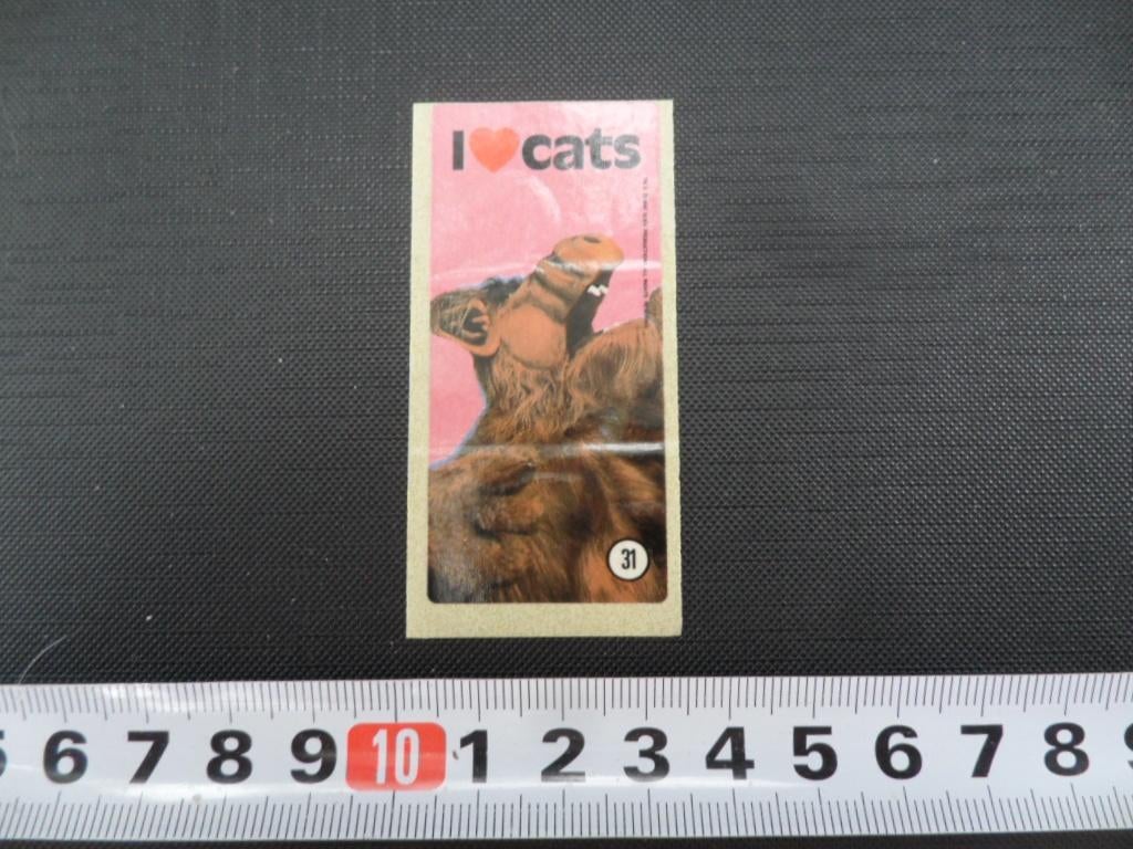 sticker kauwgom ALF #31 I love cats, Verzamelen, Ophalen, Zo goed als nieuw