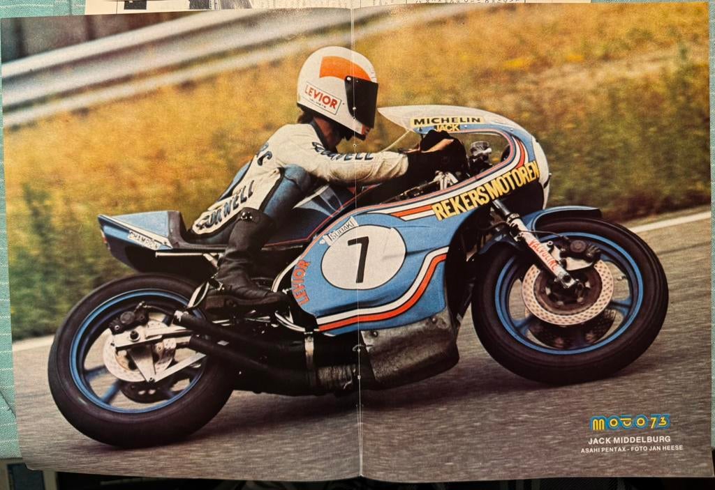 Poster 1977 Jack Middelburg, Verzamelen, Verzenden, Zo goed als nieuw, Motoren