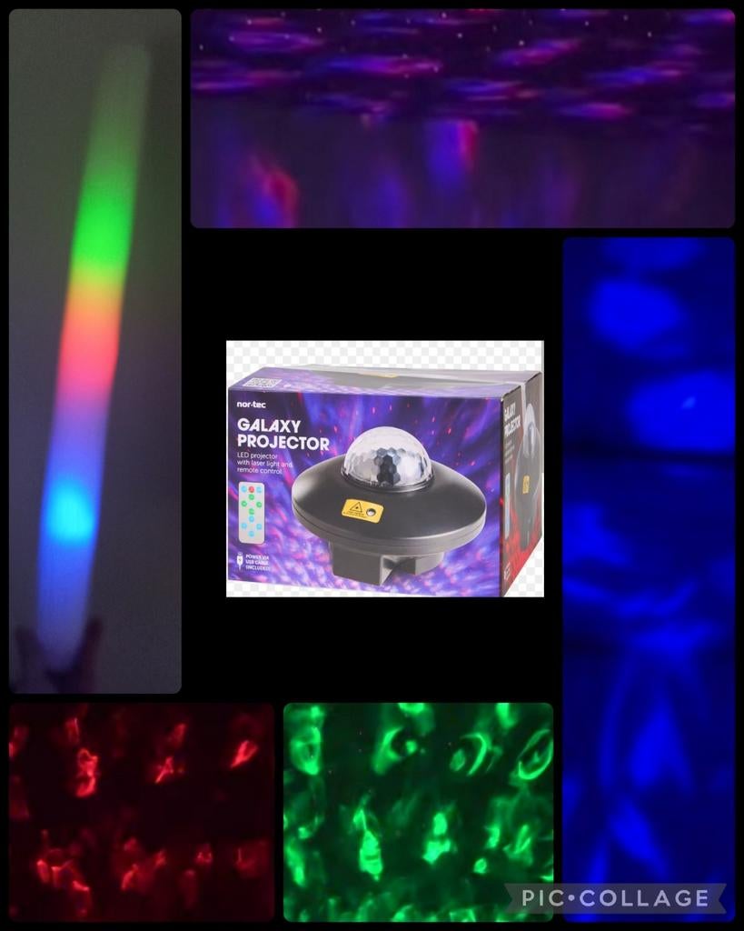 Discolamp en losse lamp met regenboog effect, Kunststof, Nieuw, Ophalen of Verzenden, Minder dan 100 cm