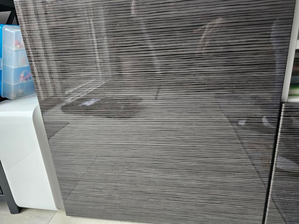 IKEA BESTÅ SELSVIKEN deurtjes hoogglans bruin/grijs, Ophalen, Zo goed als nieuw
