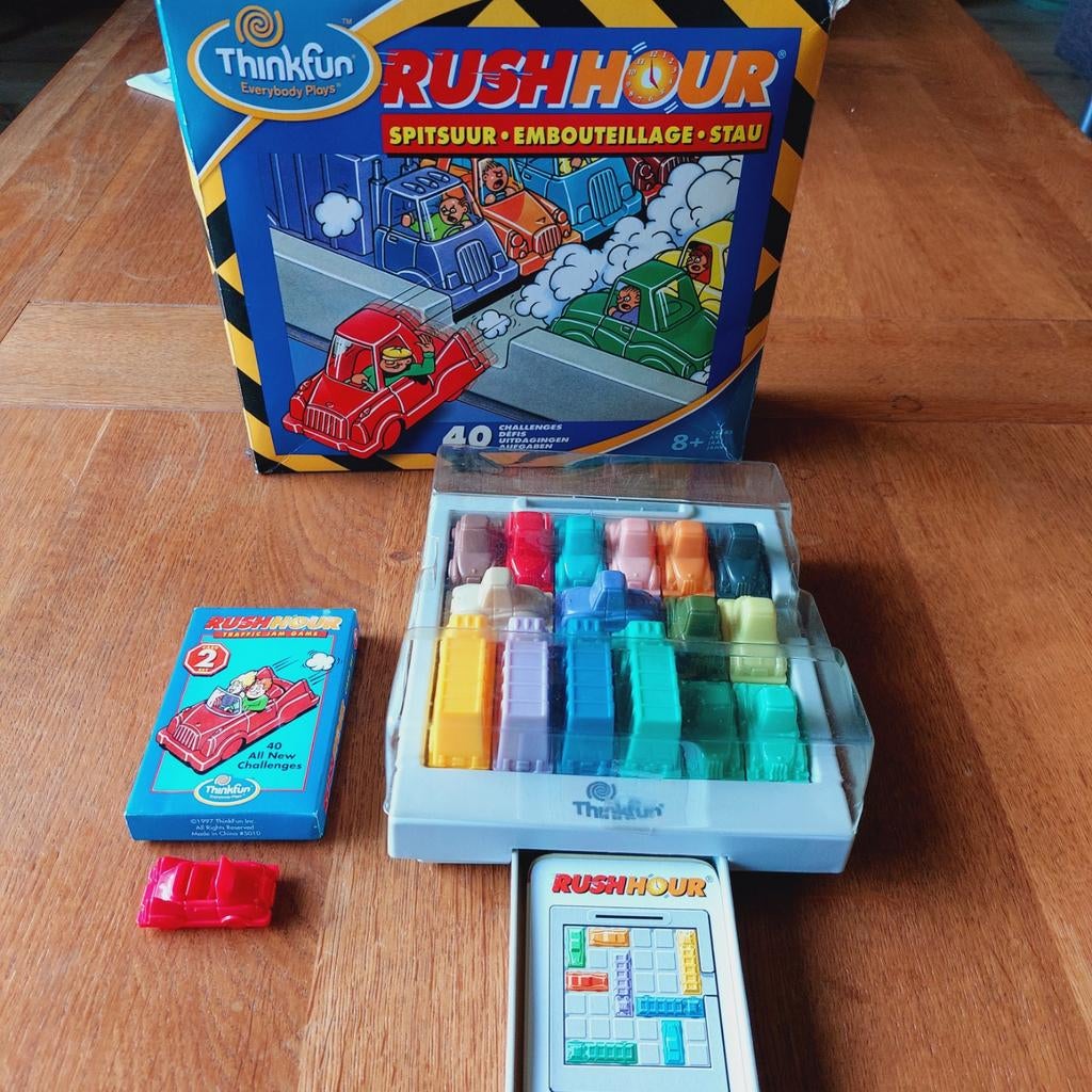 Rush Hour Thinkfun met uitbreiding 2, Gebruikt, Een of twee spelers, Thinkfun, Ophalen of Verzenden