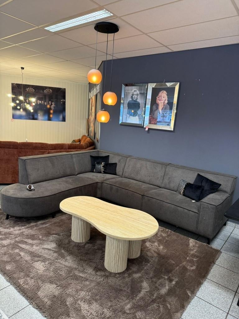 Hoekbank showmodel  (showroom outlet)  100% MADE IN HOLLAND, 250 tot 300 cm, Hoekbank, 75 tot 100 cm, Ophalen of Verzenden