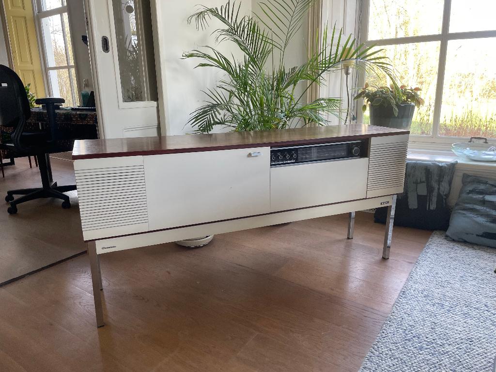 Vintage Philips stereomeubel, Gebruikt, 100 tot 150 cm, Teakhout, Minder dan 100 cm