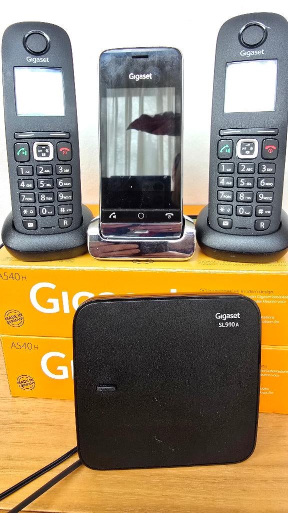 Gigaset SL910 en A540 draadloze telefoons, Ophalen of Verzenden, Zo goed als nieuw, 4 handsets of meer