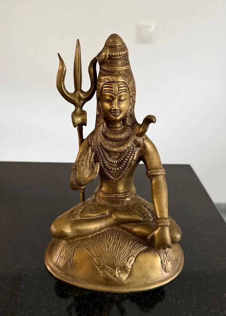 Bronzen beeldje van de hindoe-god Shiva., Ophalen of Verzenden, Gebruikt