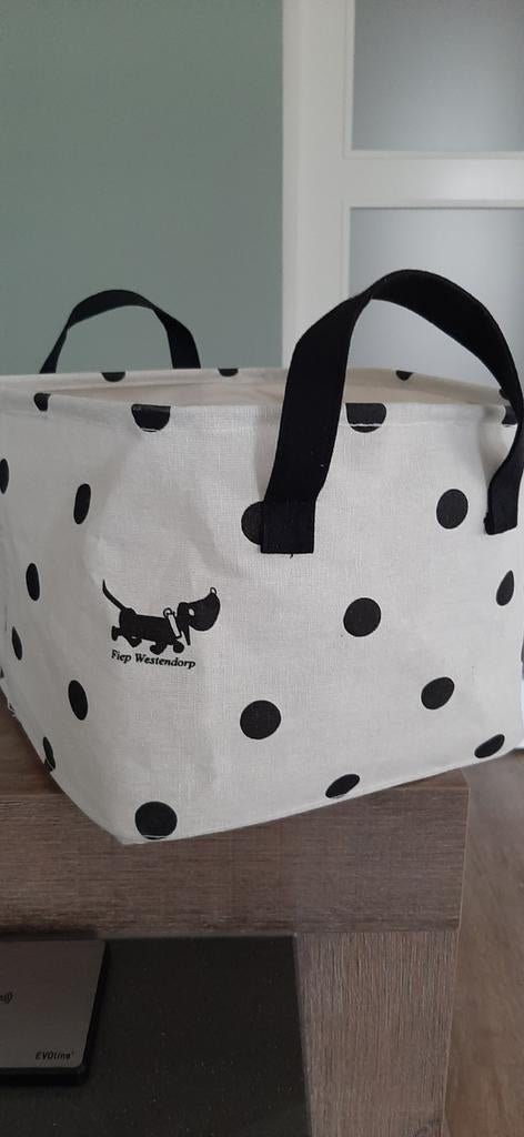 Leuke opbergmand met stippen en Takkie., Overige materialen, Minder dan 50 cm, Gebruikt, Minder dan 50 cm