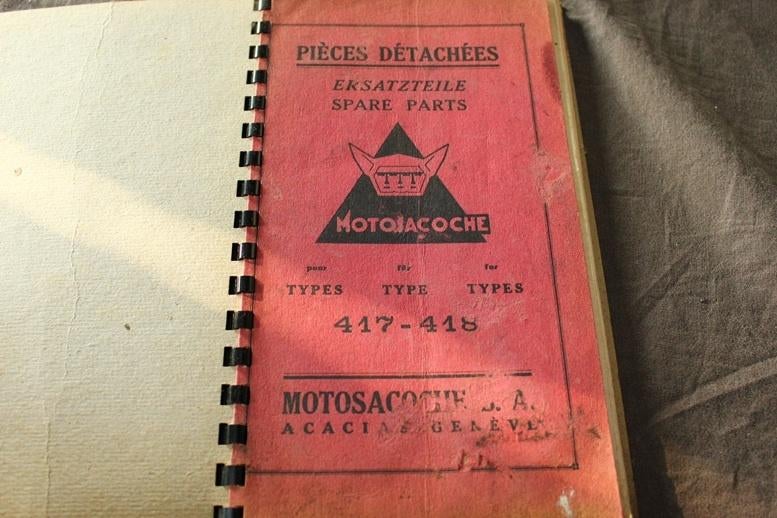 Motosacoche 417 418 1931 parts list ersatzteile detachees, Motoren, Handleidingen en Instructieboekjes, Overige merken, Ophalen of Verzenden