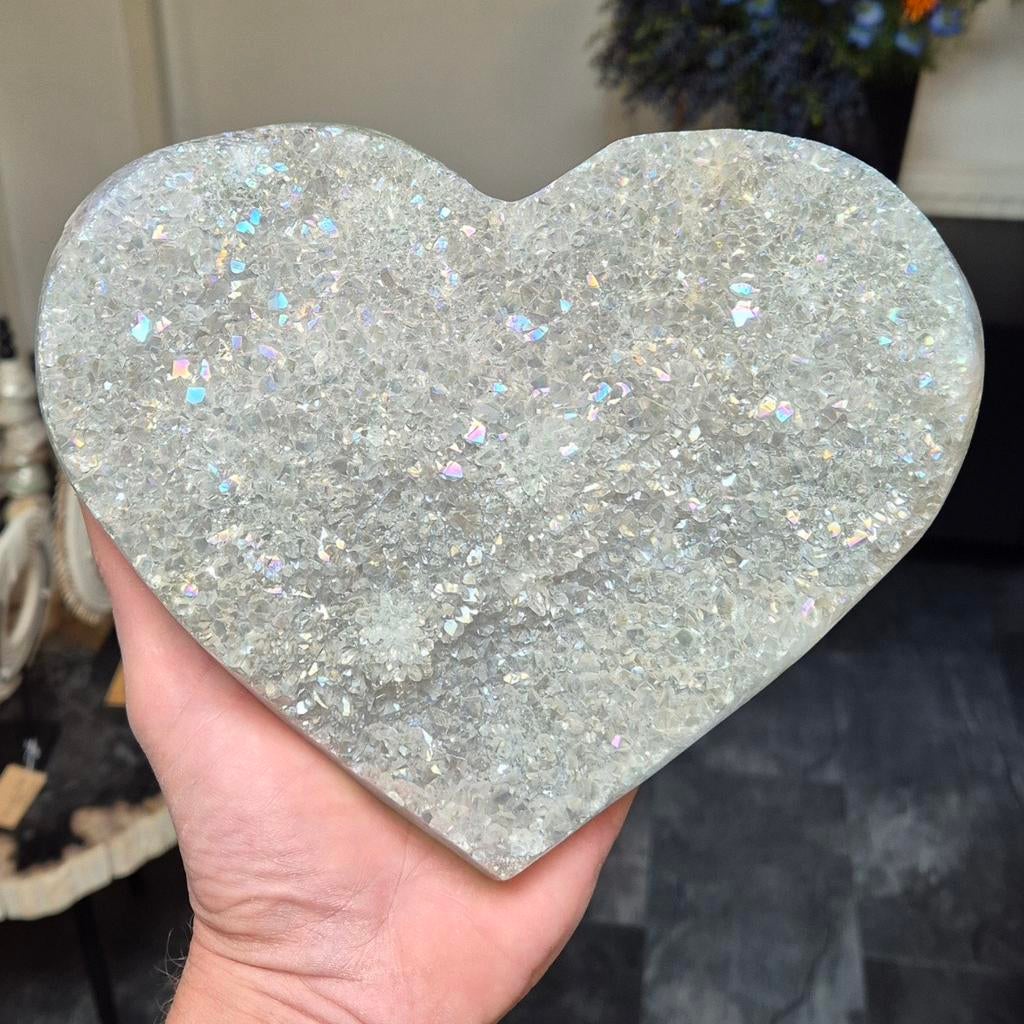 Amethist hart angel aura coating XL, Ophalen of Verzenden