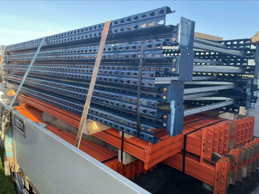 11.20 meter palletstelling. 4 staanders en 12 liggers 360cm, Ophalen of Verzenden