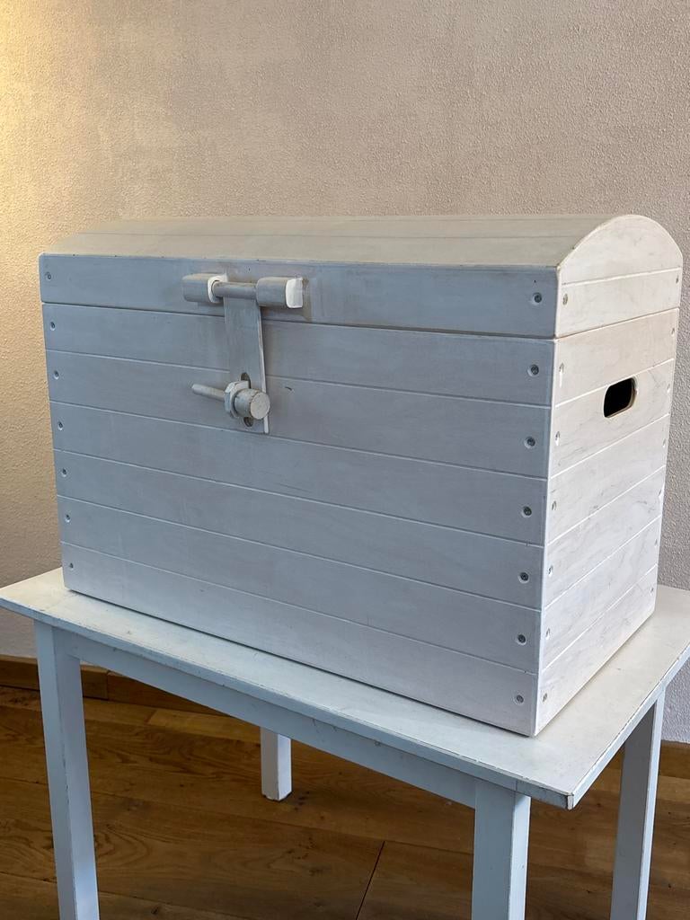 Witte Opbergkist / Speelgoedkist, Ophalen, Gebruikt, 50 tot 100 cm, 50 tot 75 cm