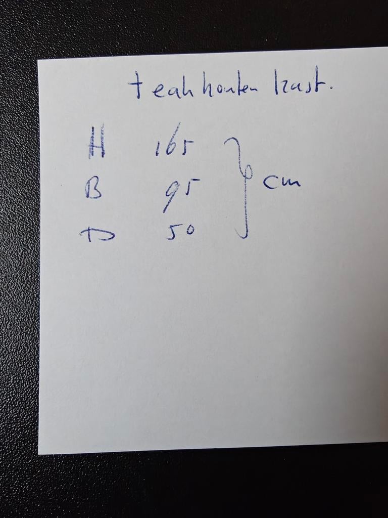 Teak houten kast. Authentiek met originele houtsnijwerk deur, Huis en Inrichting, Woonaccessoires | Spiegels, Ophalen, Gebruikt