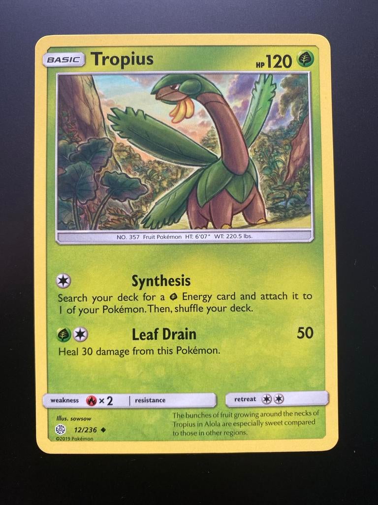 Tropius 12/236 Pokémon S&M Cosmic Eclipse Mint Packfresh, Ophalen of Verzenden, Zo goed als nieuw, Losse kaart