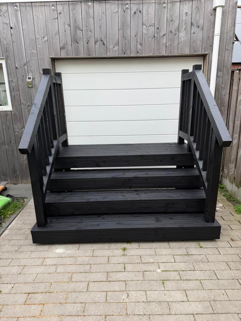 Bordestrap trap opstap op maat chalet, caravan, tinyhouse, Ophalen of Verzenden, Zo goed als nieuw, Hout