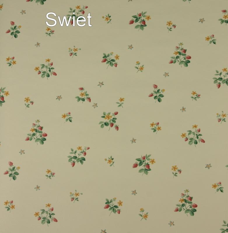 7591 aardbeien en bloemen vintage keukenbehang 80s swiet, Huis en Inrichting, Stoffering | Behang, Ophalen of Verzenden, 50 tot 75 m²