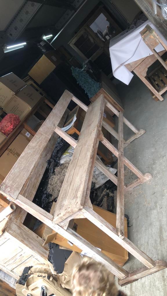 Lange bankje, Ophalen, Zo goed als nieuw, Hout