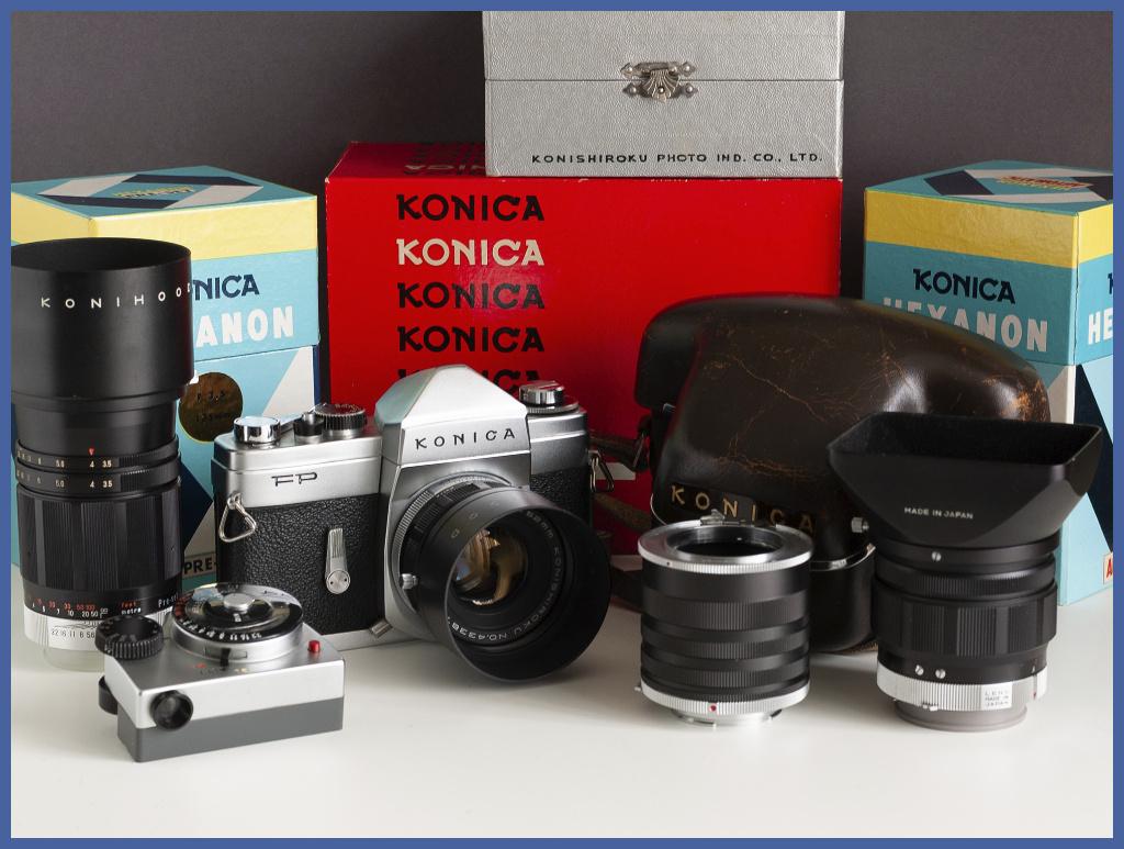 Absoluut unieke Konica FP SLR Set (1965) - Collector Grade, Ophalen, Zo goed als nieuw, Spiegelreflex, Konica