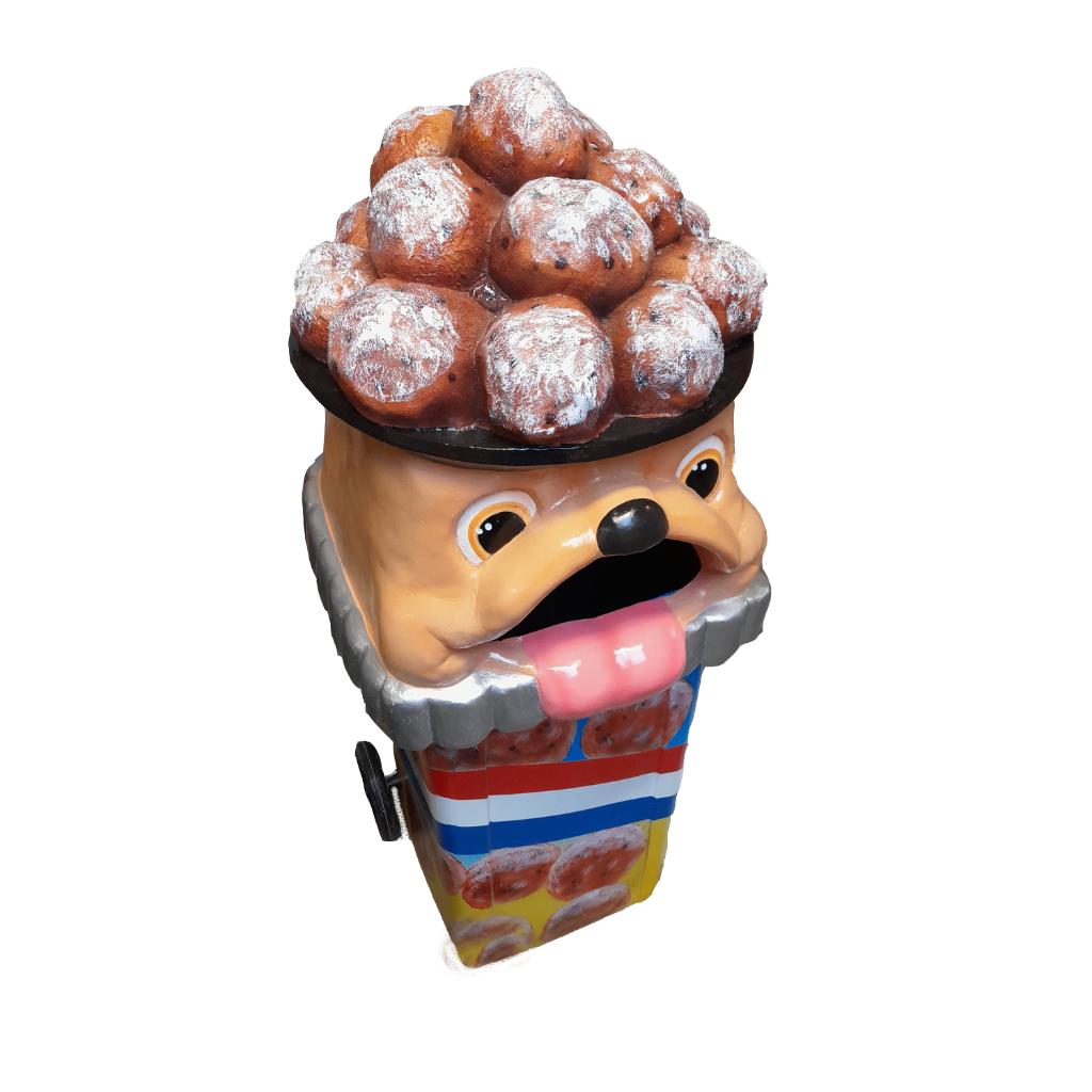 Oliebollen afvalbak – Oliebol 50 x 50 x 130 cm Verrijdbaar, Verzamelen, Ophalen, HorecaBeelden, Overige typen, Nieuw