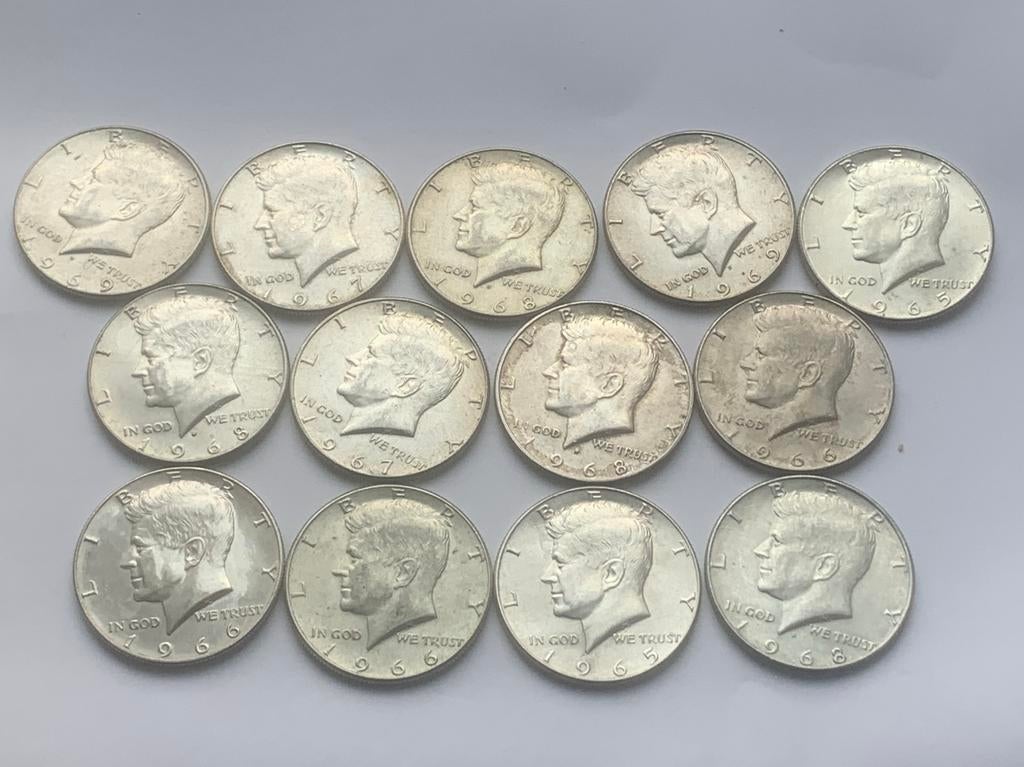 13 halve zilveren dollars Kennedy america, Ophalen of Verzenden, Noord-Amerika, Zilver