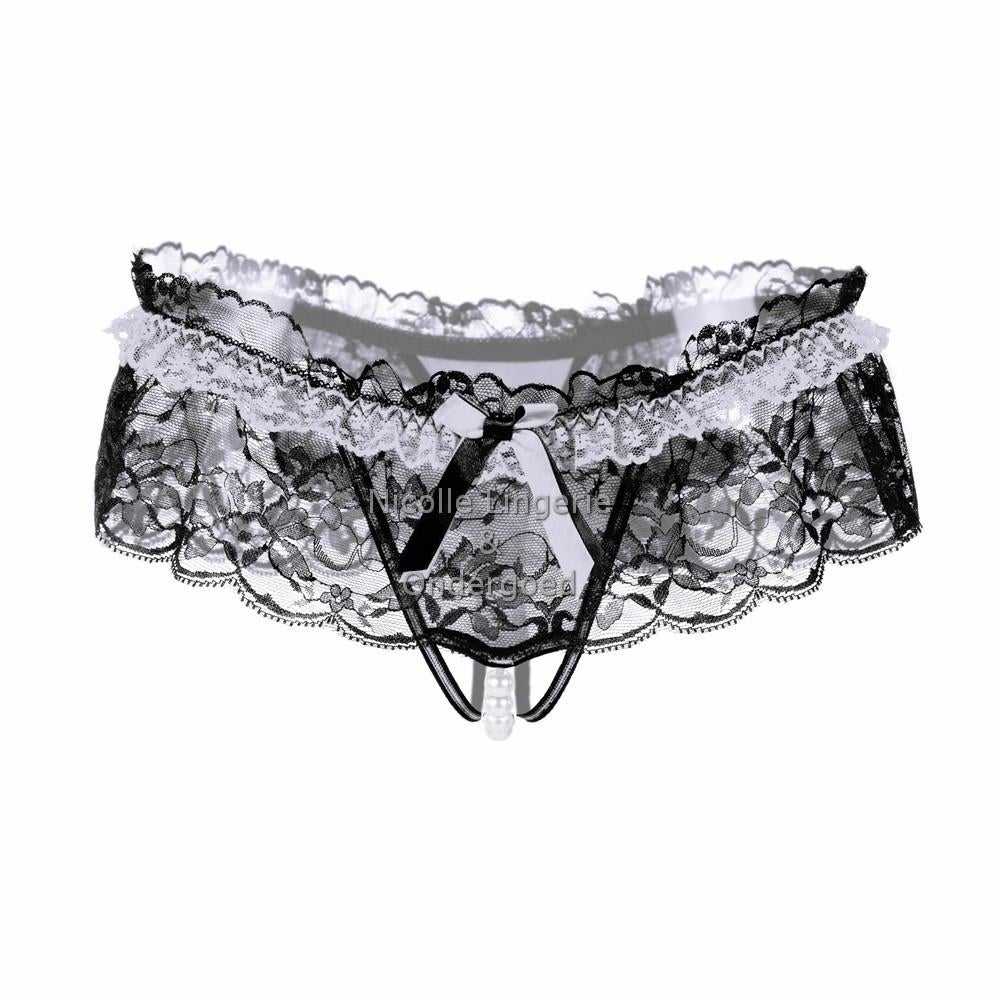 String Met Parels Wit (002), Kleding | Dames, Ondergoed en Lingerie, Nicolle_LIngerie, Ophalen of Verzenden, Wit, String