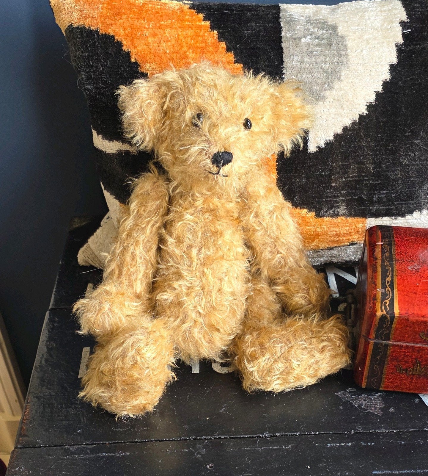 leuke oude teddybeer, Verzamelen, Ophalen of Verzenden, Gebruikt, Stoffen beer, Overige merken
