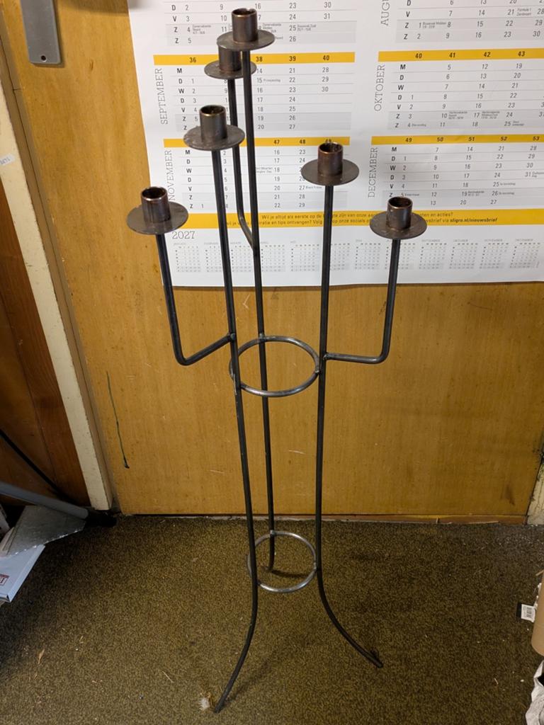 Vintage Kandelaar Kaarsenhouder Metalen Kaarsenstandaard, Huis en Inrichting, Woonaccessoires | Kandelaars en Kaarsen, Ophalen of Verzenden